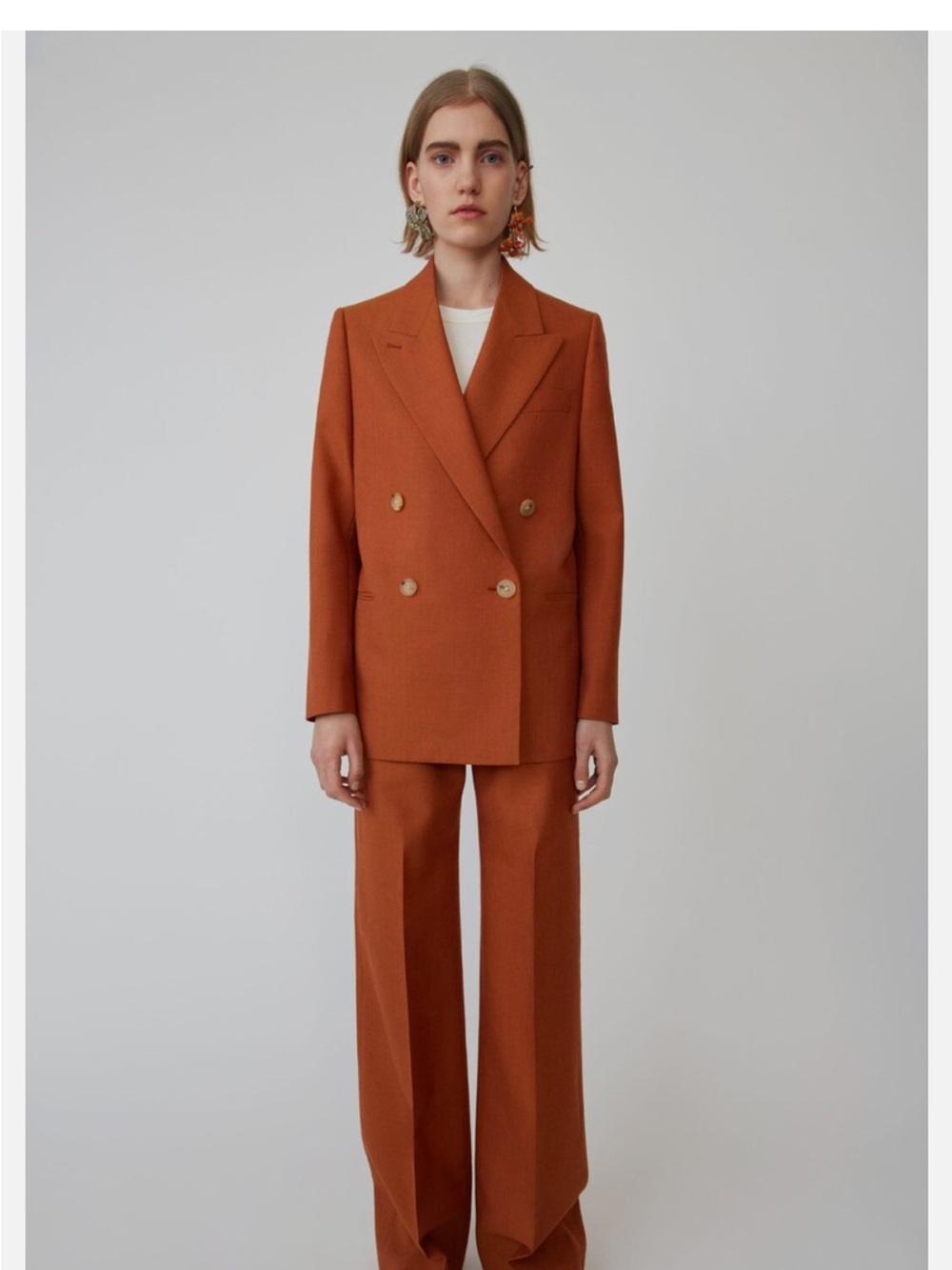 Acne Studios Double Breasted Rust Orange Blazer
